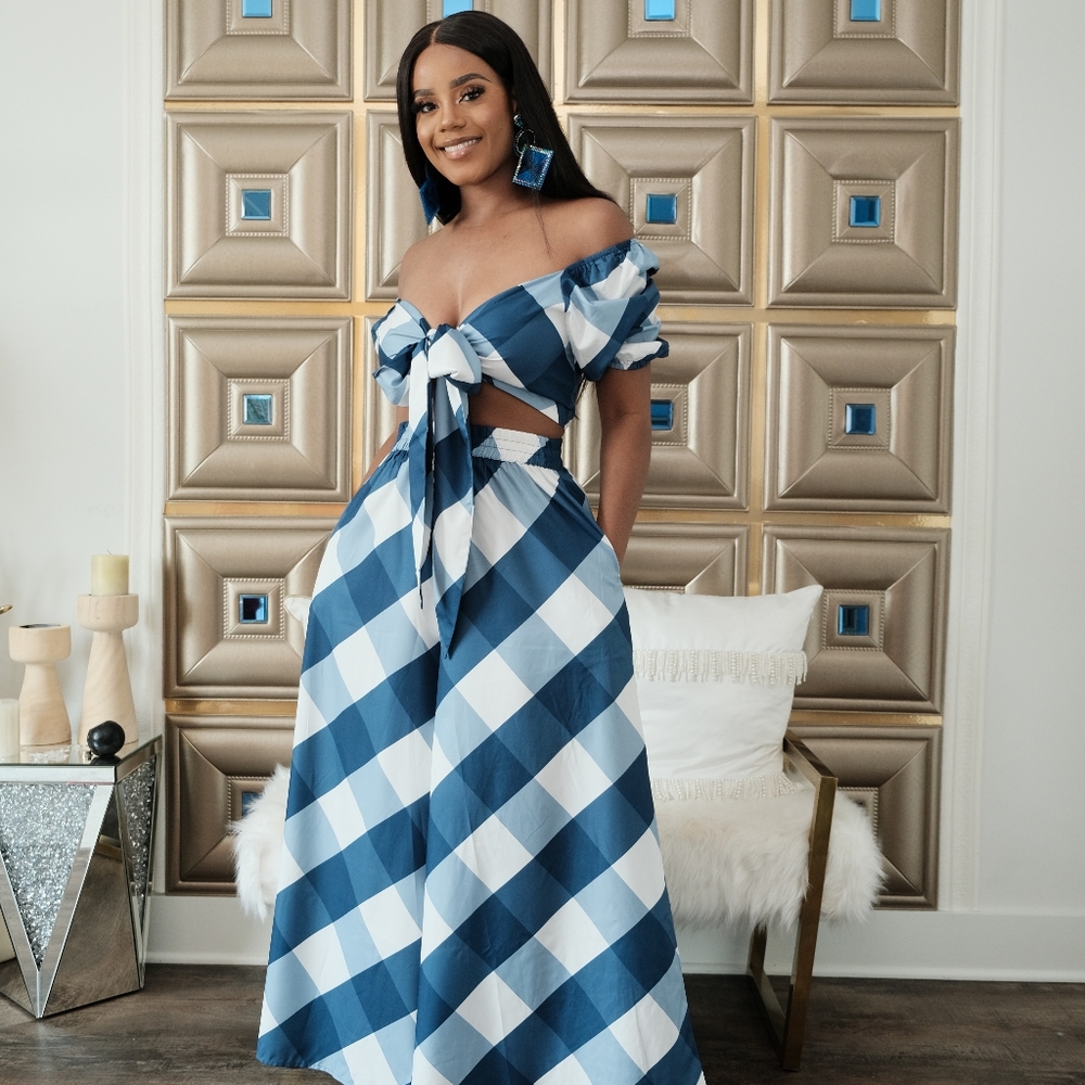 Azure Plaid Set - Picture 6 of 7